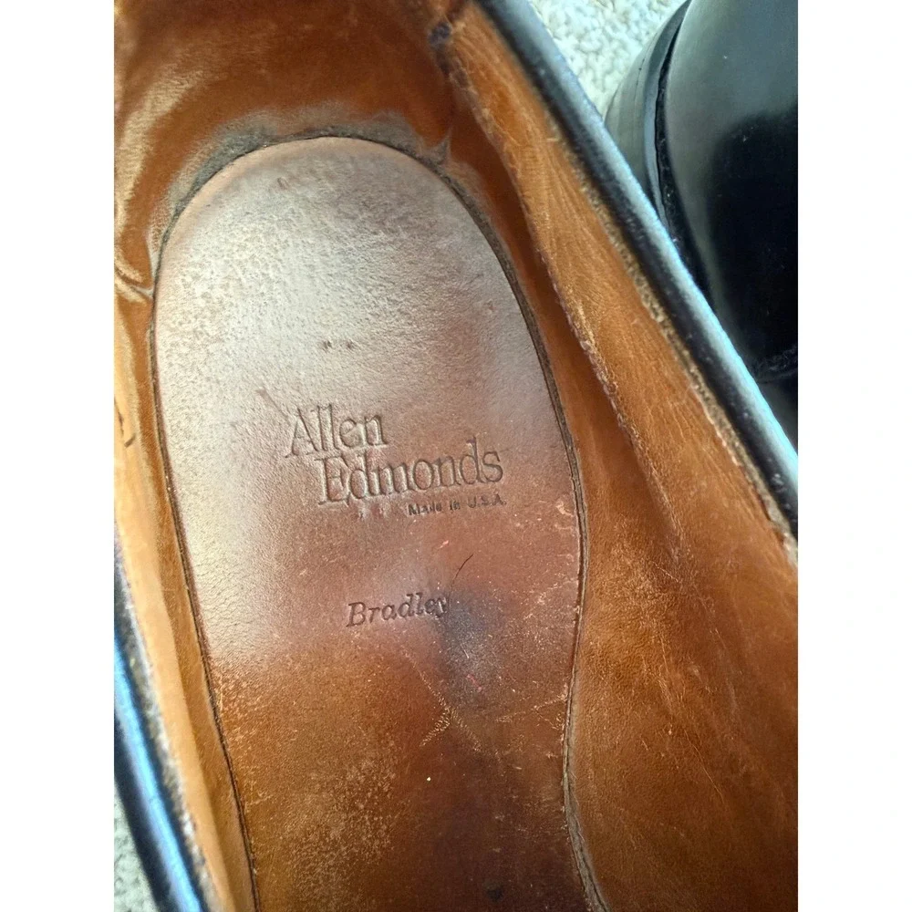 Allen Edmonds Bradley Split Toe Oxford Men 13 D Black Leather Dress Shoes USA
